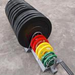 Olympische Bumper Plates Set + Opbergrek, Ophalen, Zo goed als nieuw