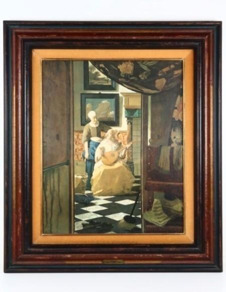 Antiek olie schilderij de liefdesbrief, Antiek en Kunst, Kunst | Schilderijen | Klassiek, Ophalen of Verzenden