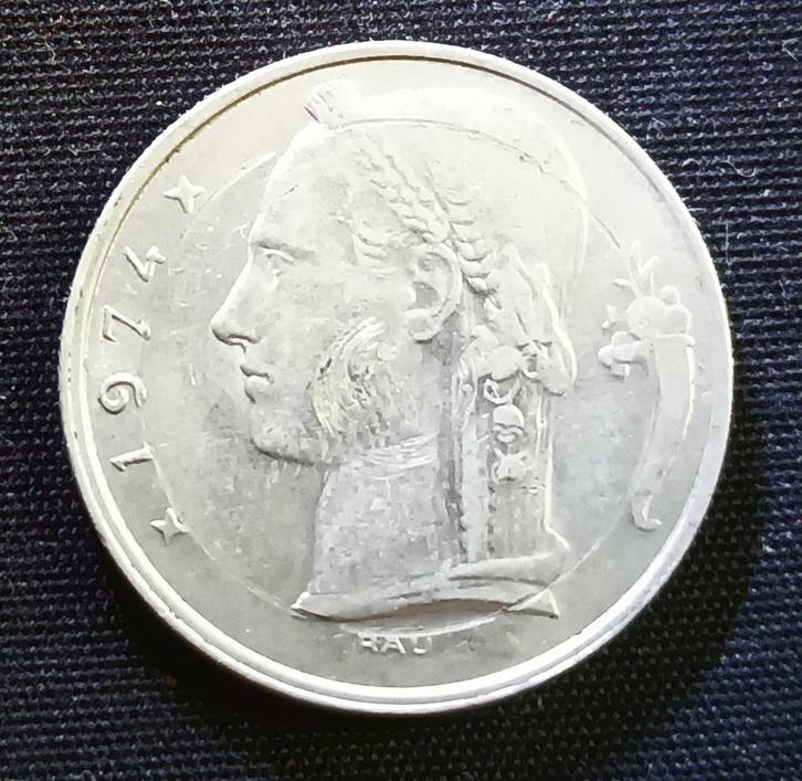 Erreur : 5 francs VL 1974 - Boudewijn I, Timbres & Monnaies, Monnaies | Belgique, Monnaie en vrac, Envoi