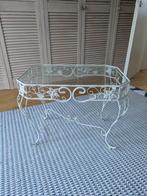 Mooie bijzettafeltjes van Zara home in glas en metaal, Gebruikt, 55 tot 75 cm, Glas, Rechthoekig