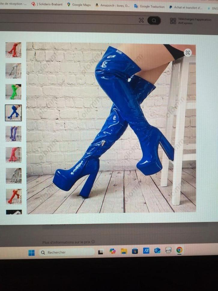 koningsblauwe laarzen tot over de knie, Kleding | Dames, Schoenen, Nieuw, Hoge laarzen, Blauw, Ophalen