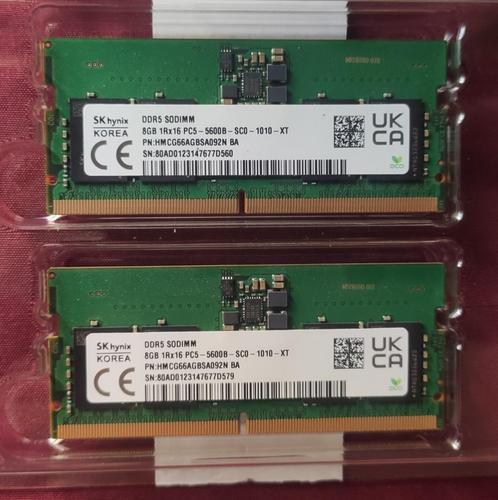 DDR5 SO-DIMM 2x8GB 5600 MT/s, Computers en Software, RAM geheugen, Zo goed als nieuw, Laptop, 16 GB, DDR5, Ophalen of Verzenden