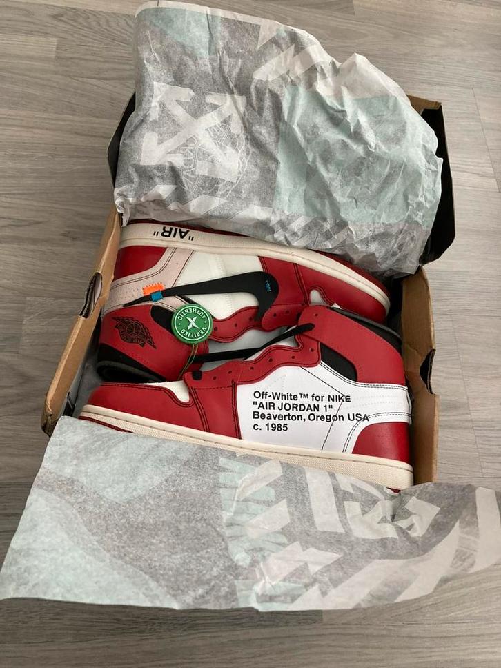 Nike Air Jordan 1 High Offwhite Chicago, Kleding | Heren, Schoenen, Zo goed als nieuw, Ophalen of Verzenden