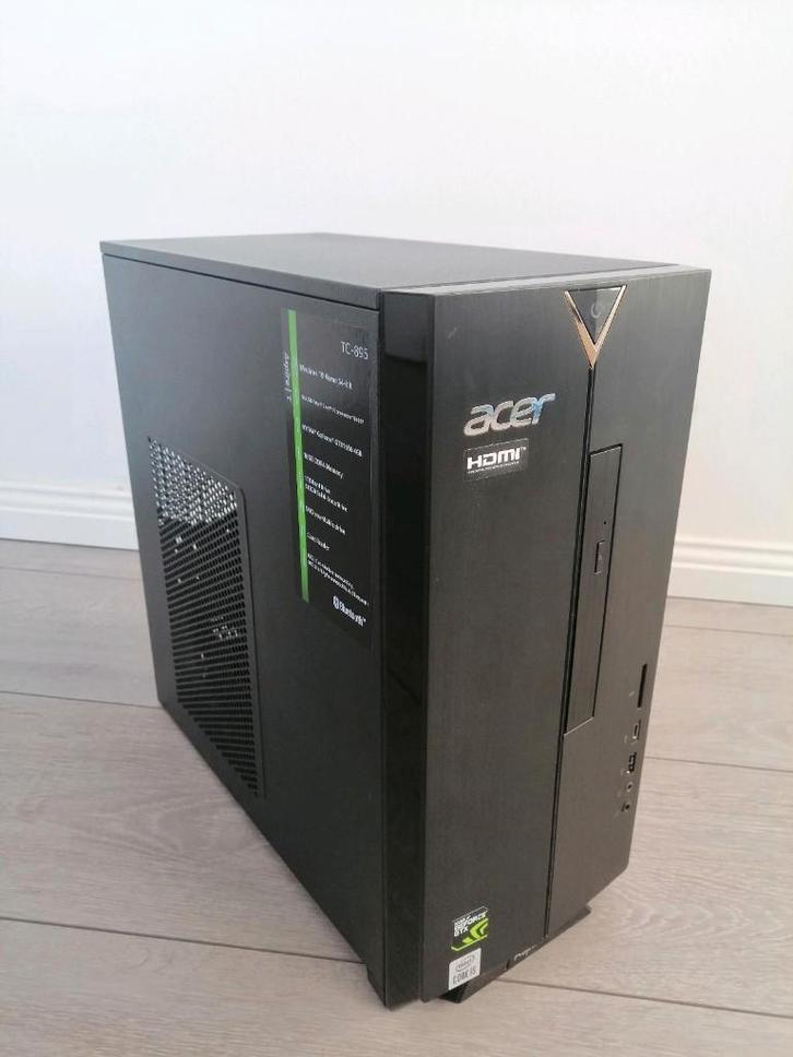 Gaming mini ITX PC Acer TC-895 GTX1650 I5 8GB SSD 256Gb 1TB, Computers en Software, Desktop Pc's, Gebruikt, 2 tot 3 Ghz, HDD, SSD