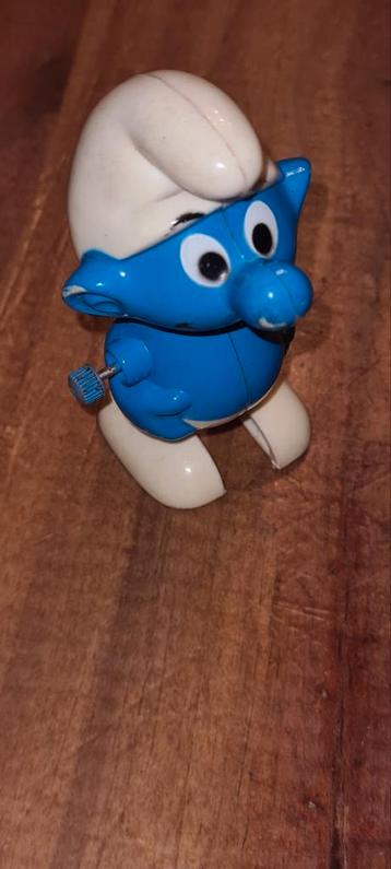 Schtroumpf wind-up 1980 Peyo vintage  Made in Hong-Kong, Enlèvement ou Envoi, Utilisé