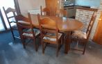 tafel met zes stoelen in massief eik, Ophalen, Gebruikt