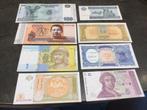 Wereldwijd lot 8 verschillende bankbiljetten FDC, Postzegels en Munten, Ophalen of Verzenden, Bankbiljetten