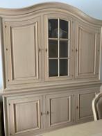 Volledige eetkamer in vol eik, 10 jaar ., Enlèvement, Utilisé, 4 stoelen zonder leuning, 2 stoelen met leuning., 4 à 6 chaises