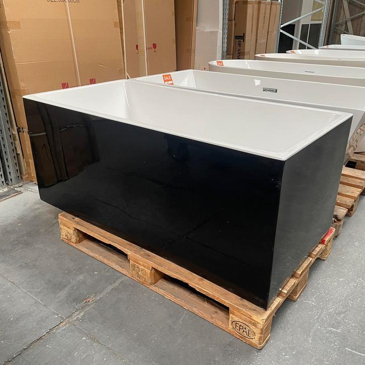 Compact rechthoek vrijstaand hoek bad zwart 140x70x50 nr39, Huis en Inrichting, Woonaccessoires | Overige, Nieuw, Ophalen of Verzenden