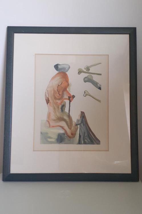 Litho de Dali (1904-1989) =  La flatterie (Divine comédie), Antiquités & Art, Art | Lithographies & Sérigraphies, Enlèvement ou Envoi