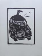 ROLAND TOPOR / KAFKA ONDERWERELD / ZW-W LINOSNEDE / 38x28cm, Ophalen of Verzenden