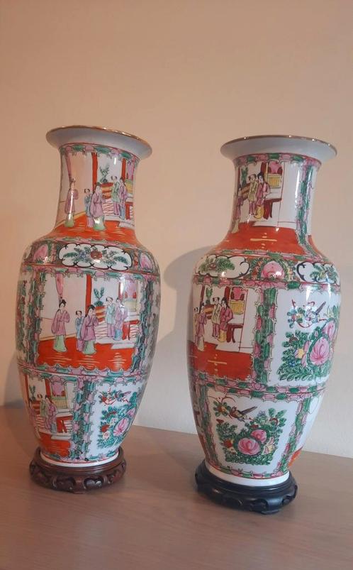 19de-eeuwse handgeschilderde Chinese porseleinen vazen., Antiek en Kunst, Antiek | Vazen, Ophalen