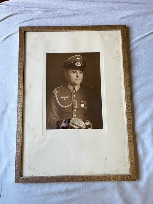 Grote portetfoto Wehrmacht in kader, Verzamelen, Militaria | Tweede Wereldoorlog, Landmacht, Foto of Poster, Verzenden