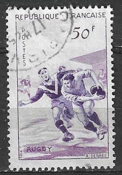 Frankrijk 1956 - Yvert 1074 - Rugby (ST), Timbres & Monnaies, Timbres | Europe | France, Affranchi, Envoi