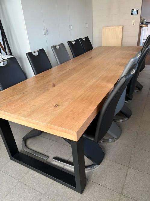 Eet-  vergadertafel met 10 stoelen., Huis en Inrichting, Tafels | Eettafels, Zo goed als nieuw, Rechthoekig, Ophalen