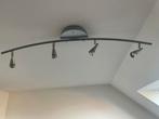Rail met 4 spots, Ophalen, Halogeen, Gebruikt, Metaal of Aluminium