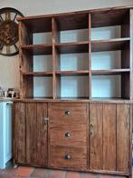 Authentieke houten boekenkast, Huis en Inrichting, Ophalen, Gebruikt, Met deur(en), 150 tot 200 cm