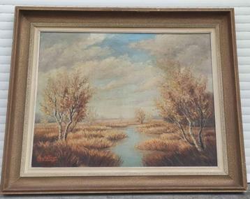Huile sur toile rivière signe max de tiege, Enlèvement
