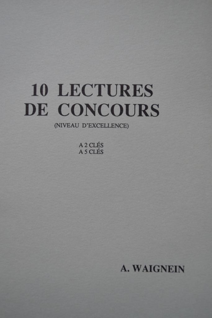 Waignein 10 lectures de concours (Solfège), Boeken, Muziek, Nieuw, Ophalen of Verzenden