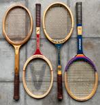 4 Vintage houten tennisrackets., Sport en Fitness, Tennis, Ophalen of Verzenden, Gebruikt, Racket