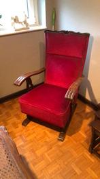 Fauteuil velour rouge 2 pièces, Maison & Meubles, Fauteuils, Enlèvement, Utilisé