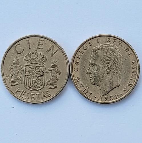 Spanje 2 x 100 pesetas      (641), Postzegels en Munten, Munten | Europa | Niet-Euromunten, Setje, Overige landen, Ophalen of Verzenden