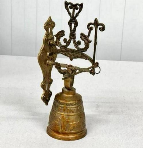 Vintage brons messing sier Klooster trekbel bel 1960 koper, Antiek en Kunst, Curiosa en Brocante, Ophalen of Verzenden