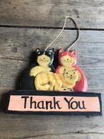 Lot items met poezen: hanger en 4 beeldjes, Antiek en Kunst, Ophalen of Verzenden