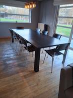 Heel mooie zwarte metalen eettafel met HARVINK stoelen, Huis en Inrichting, Tafels | Eettafels, Gebruikt, 100 tot 150 cm, Design