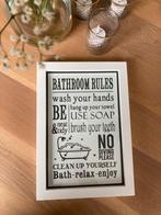 Nieuw kadertje - Bathroom Rules, Enlèvement ou Envoi, Neuf