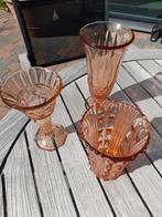 3 Art-deco rose vaasjes, Antiek en Kunst, Ophalen of Verzenden