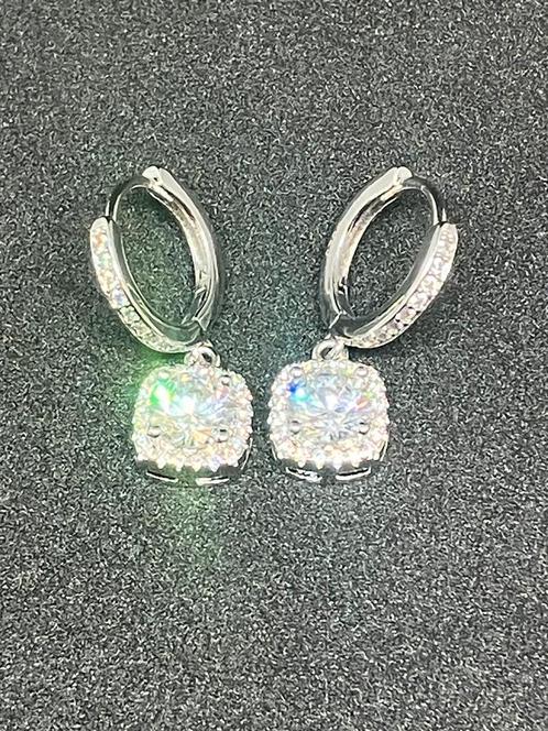 Zilveren 925 oorbellen met zirconia, 18k verguld, nieuw, Bijoux, Sacs & Beauté, Boucles d'oreilles, Neuf, Puces ou Clous, Argent