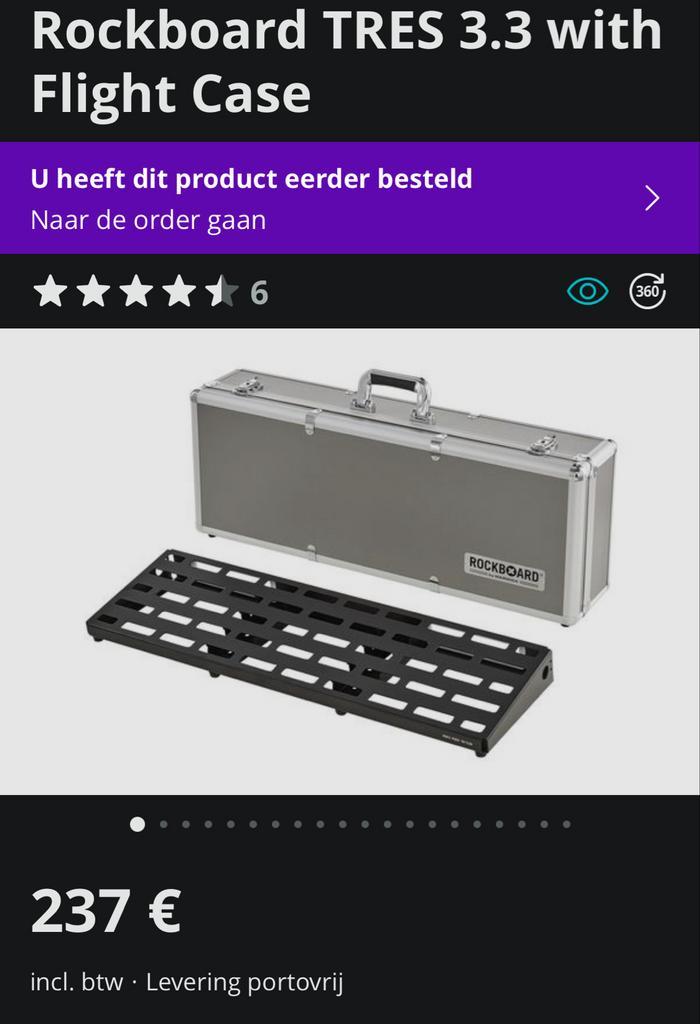 Rockboard TRES 3.3 with Flight Case, Muziek en Instrumenten, Behuizingen en Koffers, Gebruikt, Elektrische gitaar, Flightcase