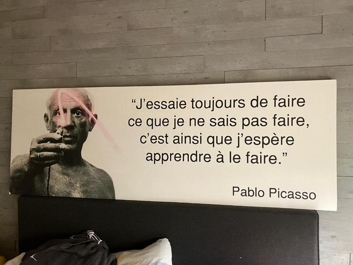 zeefdruk print op doek. 70cm op 200cm (pablo picasso), Antiek en Kunst, Kunst | Litho's en Zeefdrukken, Ophalen of Verzenden