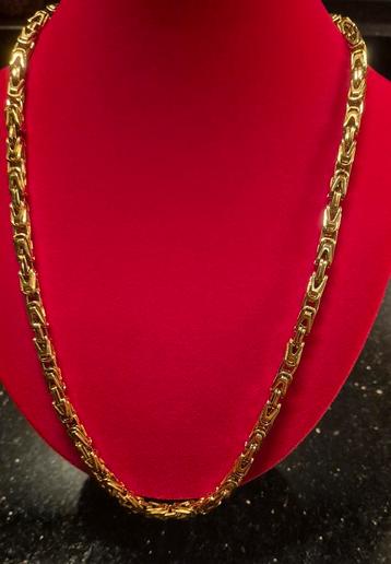 Gold plated verguld goud 6mm konings ketting Nieuw! beschikbaar voor biedingen