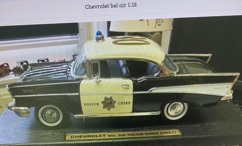 Chevrolet Bel Air Police chief 1957 - 1:18, Hobby & Loisirs créatifs, Voitures miniatures | 1:18, Neuf, Voiture, Autres marques