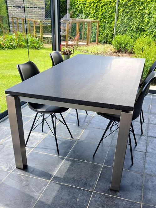 Tafel 200x100 cm RVS basalt, Jardin & Terrasse, Tables de jardin, Comme neuf, Rectangulaire, Inox, Enlèvement