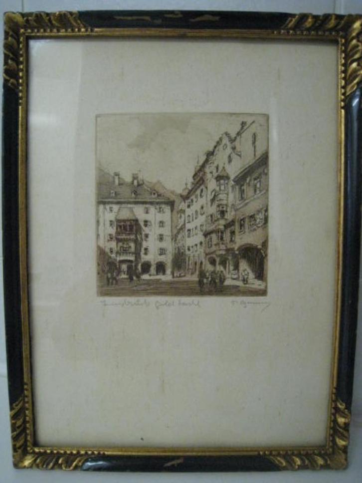 Tekening Innsbruck Gold Zanhl, Antiek en Kunst, Kunst | Tekeningen en Fotografie, Ophalen