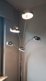 Staanlamp chrome en marmeren voet, Huis en Inrichting, Lampen | Vloerlampen, Ophalen, Zo goed als nieuw, Metaal, Modern
