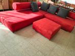Hoekzetel met poef en 4 kussens, Huis en Inrichting, Ophalen, Zo goed als nieuw