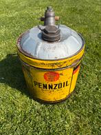 Vintage 5 gallon pennzoil motor oil can wood handle, Ophalen, Gebruikt