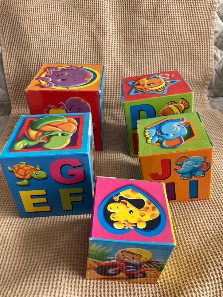 Blokken om te stapelen alfabet en cijfers, Kinderen en Baby's, Speelgoed | Educatief en Creatief, Zo goed als nieuw, Knutselen