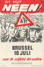 Affiche schoolstrijd 1955, Rechthoekig Staand, A4 of kleiner, Ophalen of Verzenden, Zo goed als nieuw