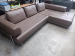 Hoekbank zetel slaapbank leder, Huis en Inrichting, Ophalen, Leer