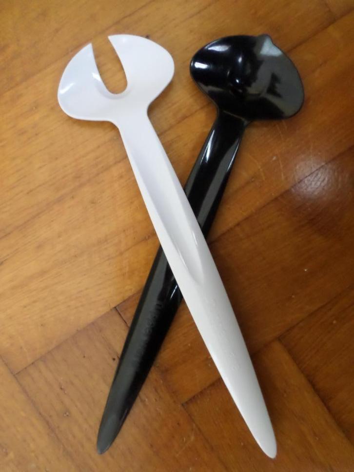 Tupperware nieuwe zwart-witte saladeservers, Huis en Inrichting, Keuken | Tupperware, Nieuw, Overige typen, Wit, Ophalen of Verzenden