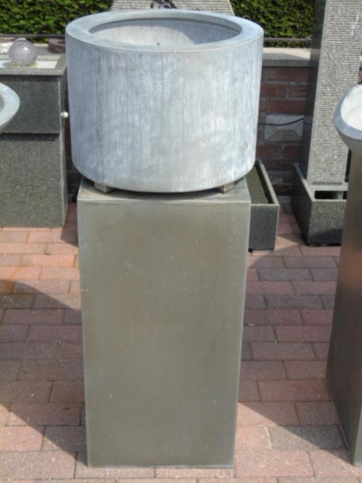 verzinkte ronde tuinfontein, roestvrijstalen voet, uitverkoc, Tuin en Terras, Waterpartijen en Fonteinen, Nieuw, Fontein, Inox