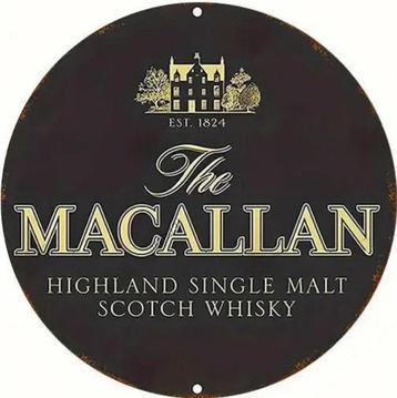 Reclamebord vintage Macallan whiskey - mancave poolhouse new beschikbaar voor biedingen