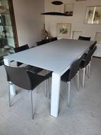 Tafel met 10 stoelen, modern design, Ophalen, Glas