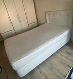 Eenpersoonsbed + matras met opbergruimte (200x120 cm), Huis en Inrichting, Ophalen, Gebruikt, Wit, 120 cm
