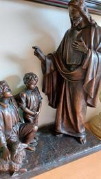 antiek religieus beeld Jezus en kinderen met lammetje, Antiek en Kunst, Ophalen of Verzenden